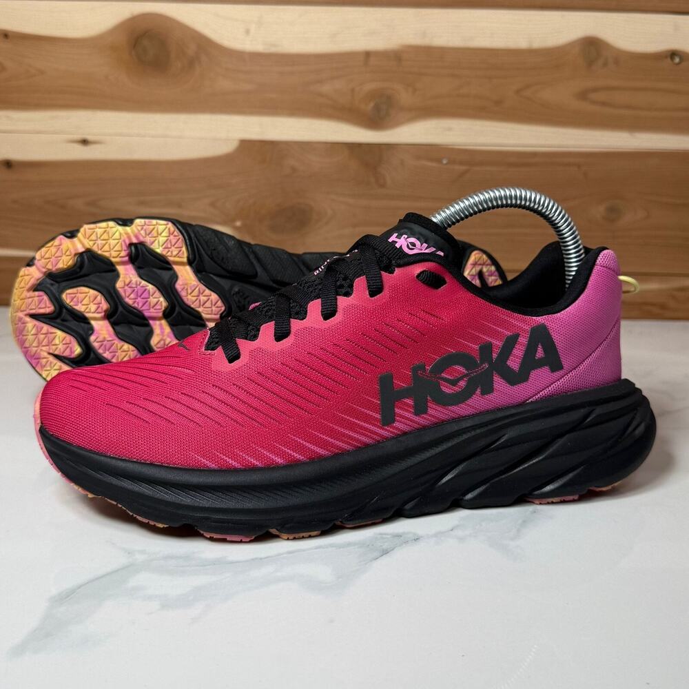 Hoka One One Pink Black Gradient Running Shoes